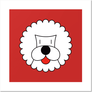 Happy Bichon Frise Dog Round Face Posters and Art